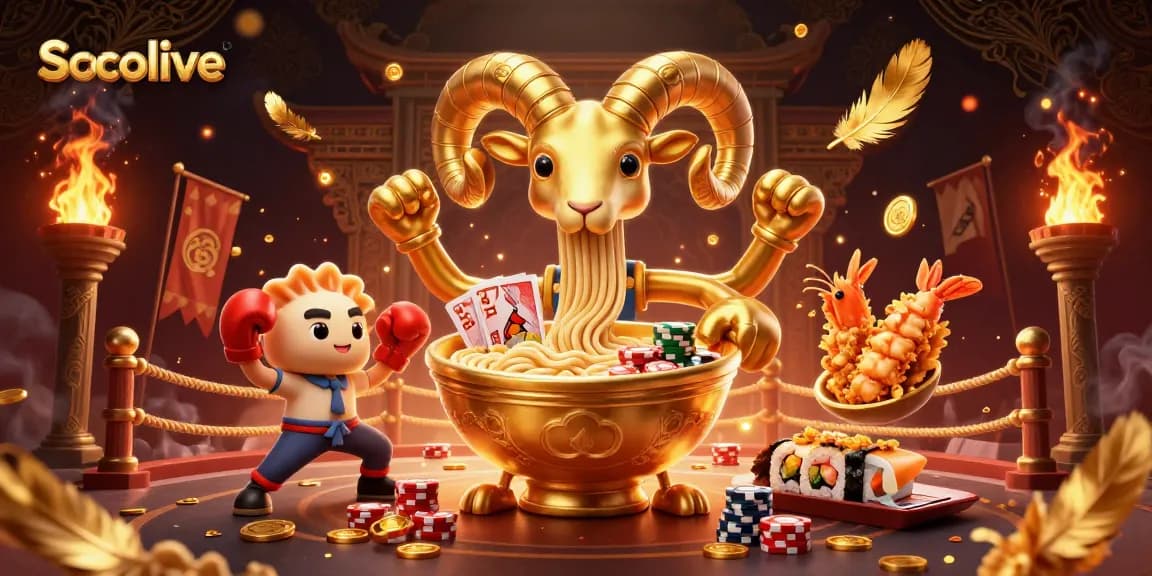 Socolive offers immersive gaming experiences through dynamic illustrated scenes filled with engaging characters and casino elements.