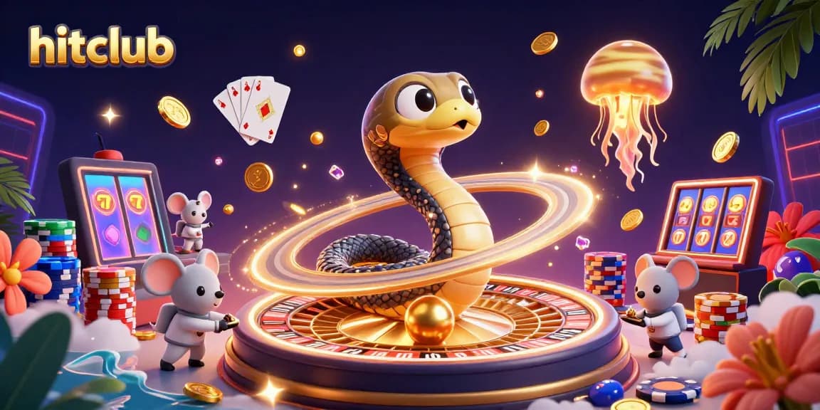 Join hitclub's thrilling gambling experience with cartoon characters spinning roulette and placing bets.