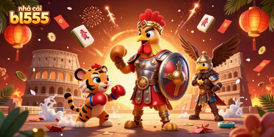 Winning big on nhà cái bl555 with a vibrant 3D gambling illustration.