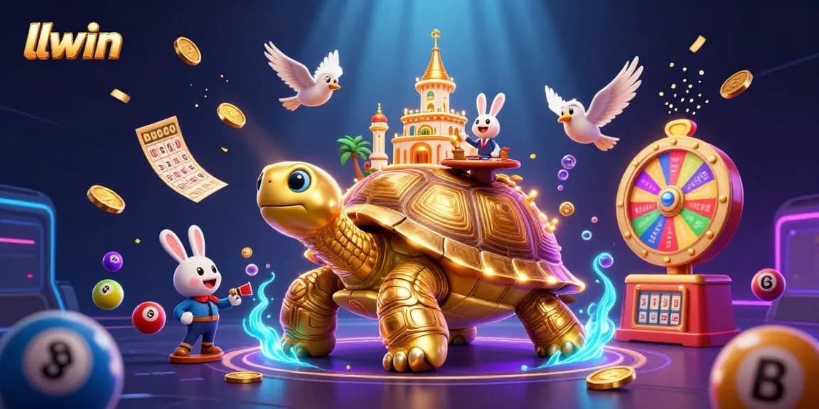 Experience llwin's thrilling lottery games with lively graphics and dynamic elements in a vibrant casino scene.