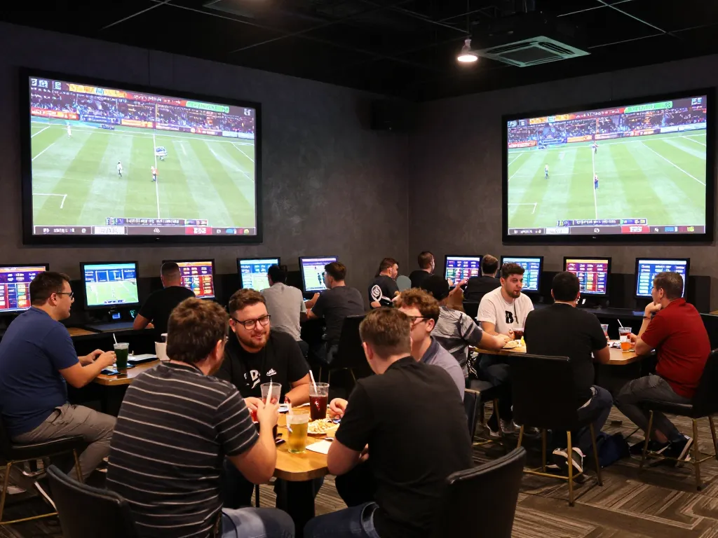 Exciting sports betting atmosphere as fans engage on 79KING platform with friends