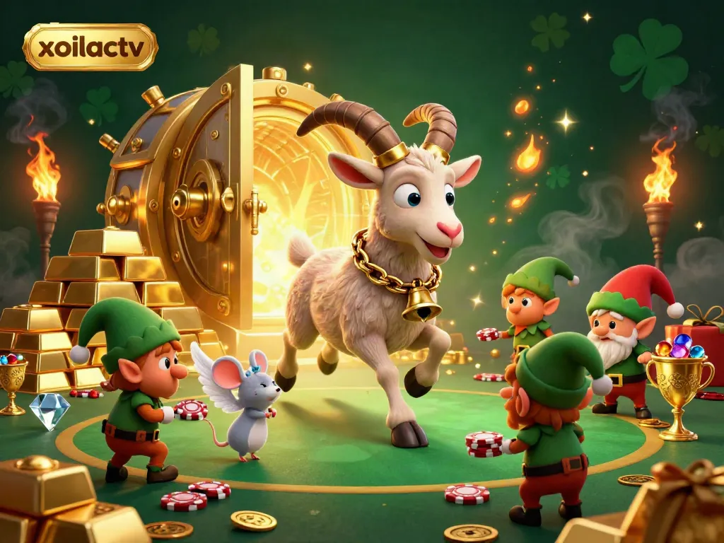 Experience thrilling gaming with xoilactv in a lively casino scene filled with riches.