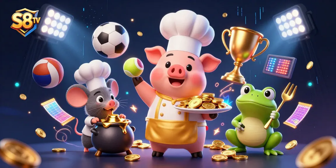 S8TV delivers exhilarating live sports action with dynamic characters and gold-themed gambling elements