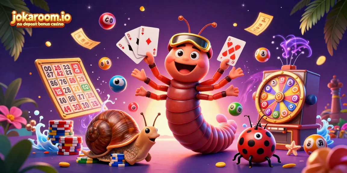 Experience the thrill at jokaroom.io no deposit bonus casino with a lively dealer and vibrant game elements.