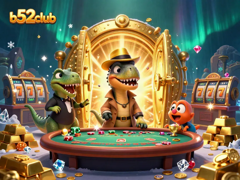 B52club velociraptor card counter at a blackjack table, highlighting a dynamic casino scene.