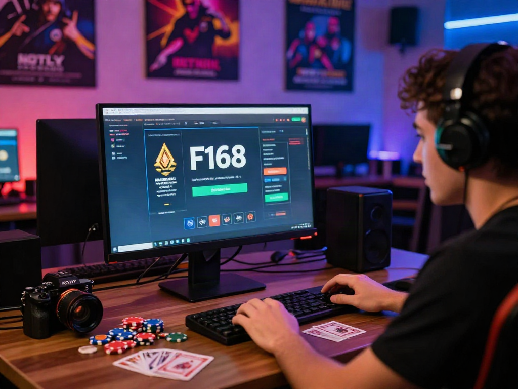 Giao diện f168 đăng ký trực tuyến với không gian chơi game hấp dẫn.