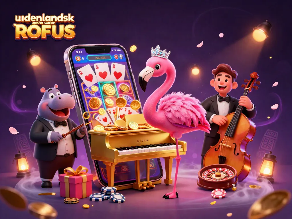 Engaging scene showcasing udenlandsk casino uden ROFUS elements with vibrant 3D cartoon characters and casino games.