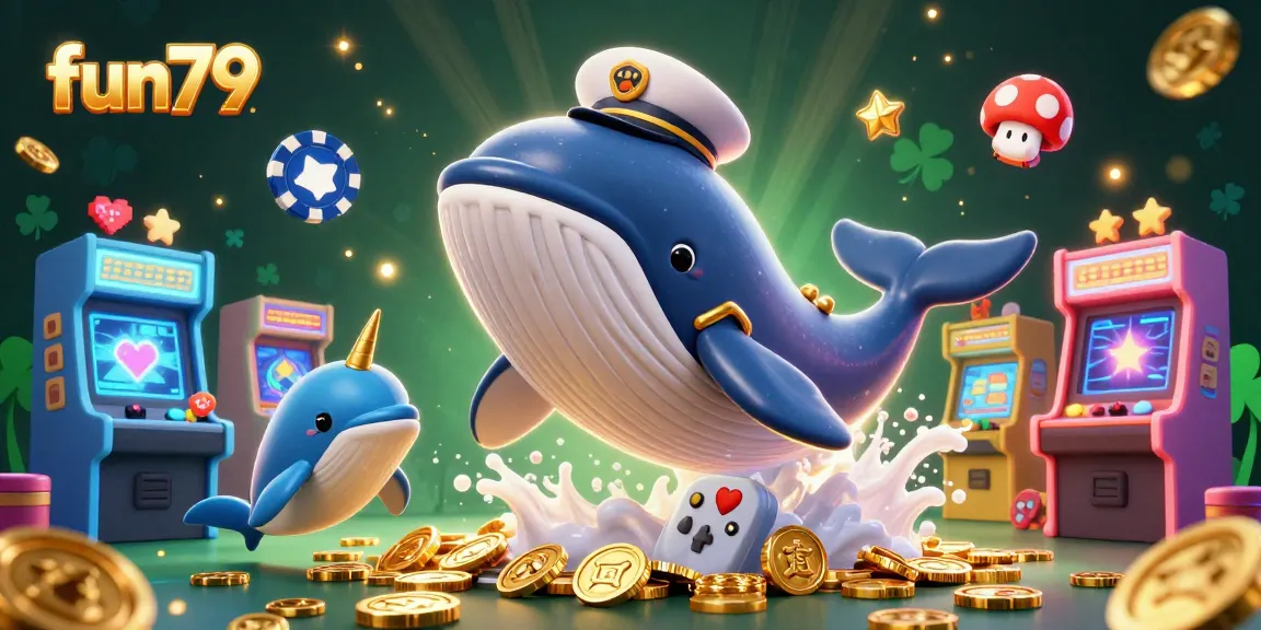 Experience the thrill of fun79 with colorful casino elements and vibrant characters in this dynamic illustration.