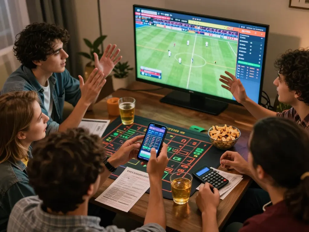 Xoilac fans engaging in thrilling sports betting while enjoying a live match