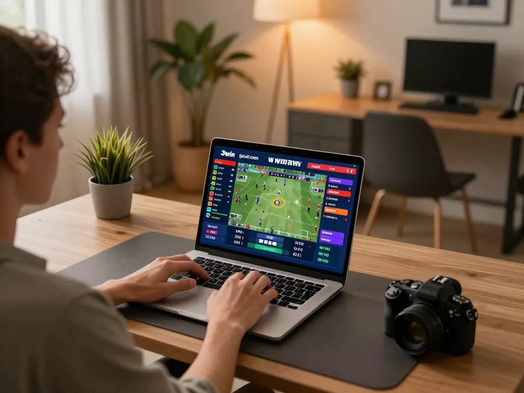 Engaging in sports betting on 23win com with live odds and highlights on screen