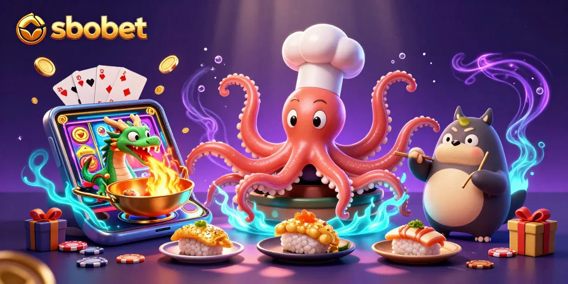 Experience sbobet sports betting with a dynamic 3D scene featuring vibrant characters and casino elements.