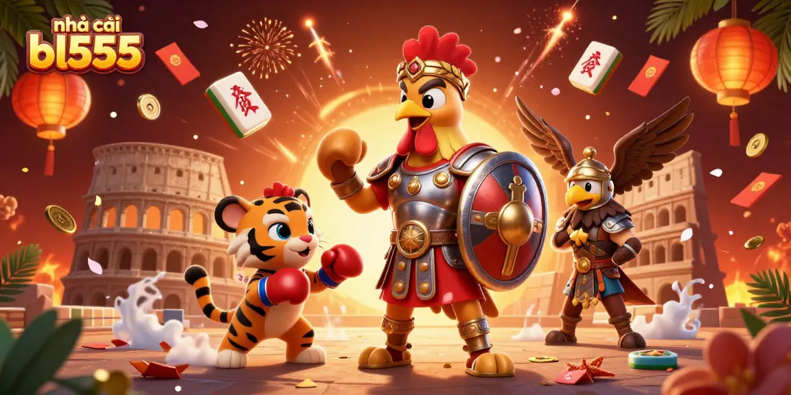 Winning big on nhà cái bl555 with a vibrant 3D gambling illustration.