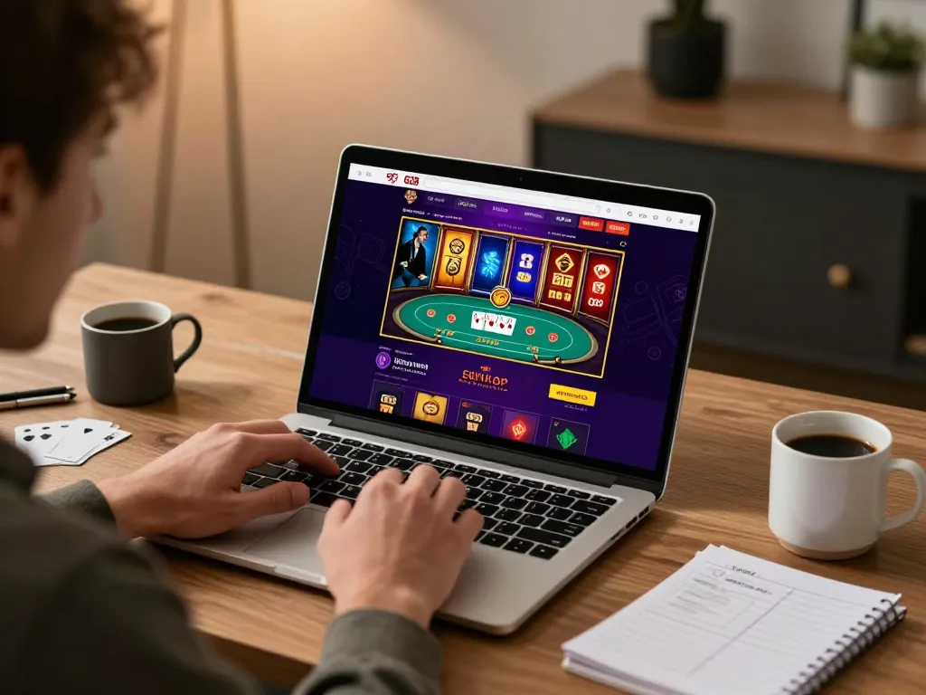 Player enjoying online gambling experience on G28 platform with engaging poker and slot games