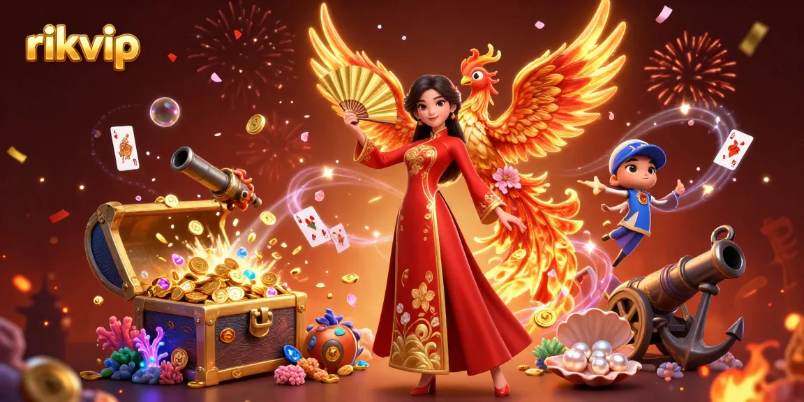 Experience the thrill of rikvip gaming with our animated illustration featuring vibrant elements and dynamic characters.