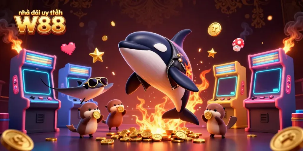 Experience vibrant gaming action with Nhà cái uy tín W88 featuring cool characters and thrilling casino elements.
