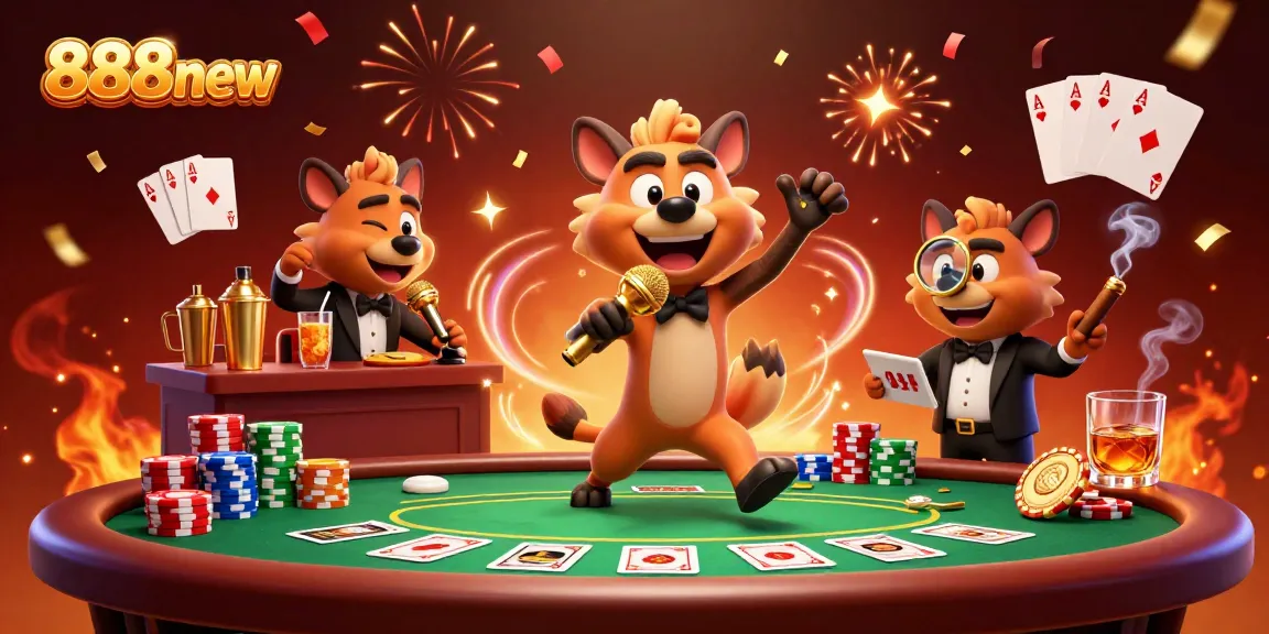 Join the fun at 888new, where hyenas deliver comedy in a vibrant casino scene!