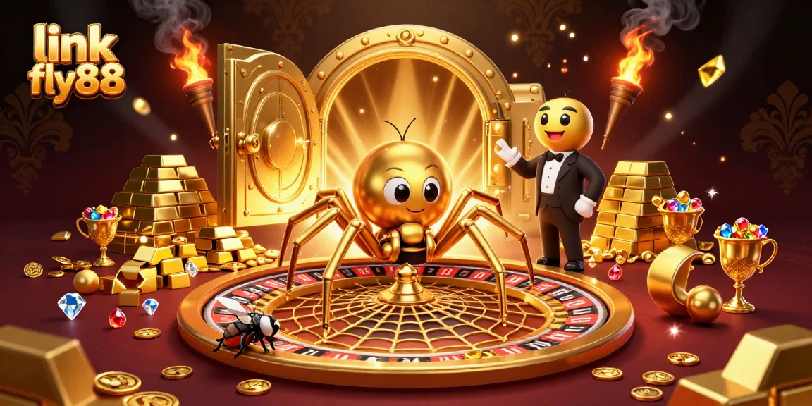 Experience thrilling bets at link fly88 with a vibrant and dynamic casino-themed 3D illustration.