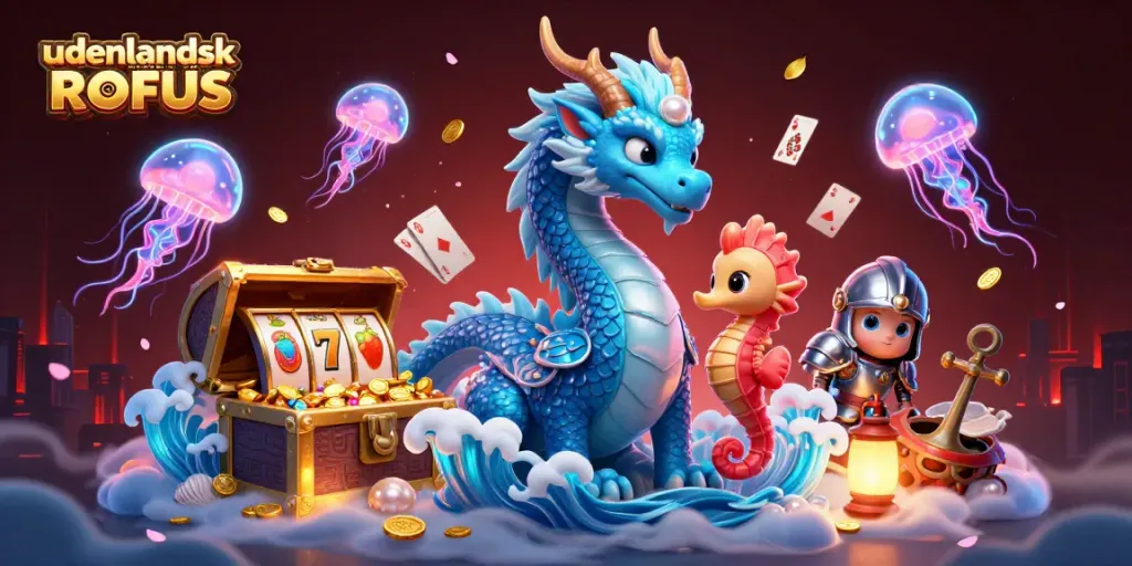 Experience udenlandsk casino uden ROFUS with this vivid underwater casino scene featuring dynamic characters and games.