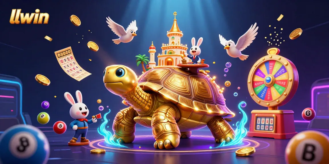 Experience llwin's thrilling lottery games with lively graphics and dynamic elements in a vibrant casino scene.
