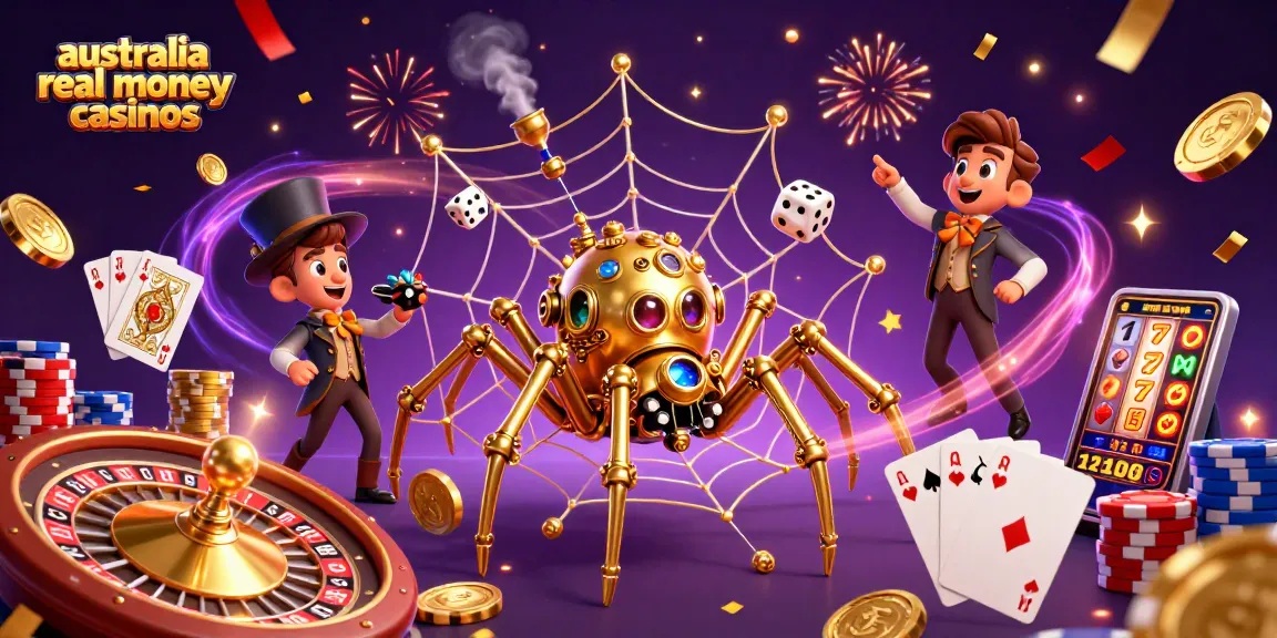 Experience thrill with australia real money casinos as steampunk characters play amidst cascading riches.
