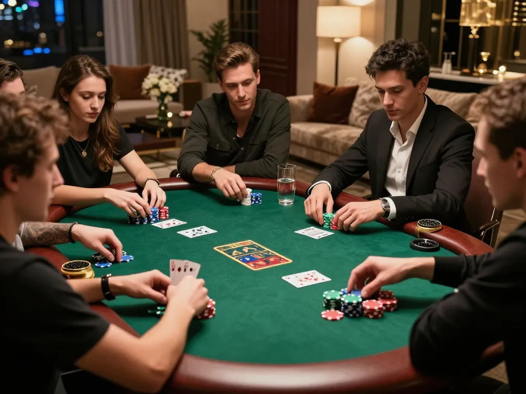 Experience fun88 gameplay with friends during a thrilling home poker night.