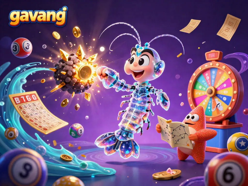 Engage with the thrilling battle of the galactic samurai mantis shrimp among vibrant elements for the gavang gaming experience.