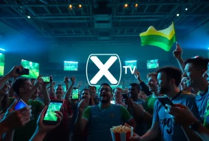 Xoilac TV live football streaming experience with fans enjoying matches on multiple devices.