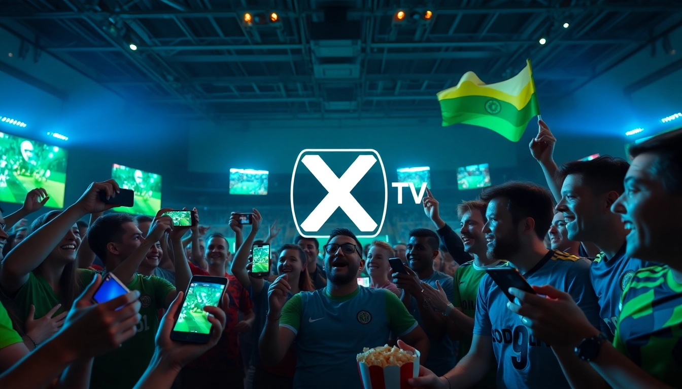 Xoilac TV live football streaming experience with fans enjoying matches on multiple devices.