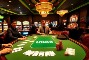 Experience thrilling gameplay at U888 casino with vibrant slot machines and poker excitement.