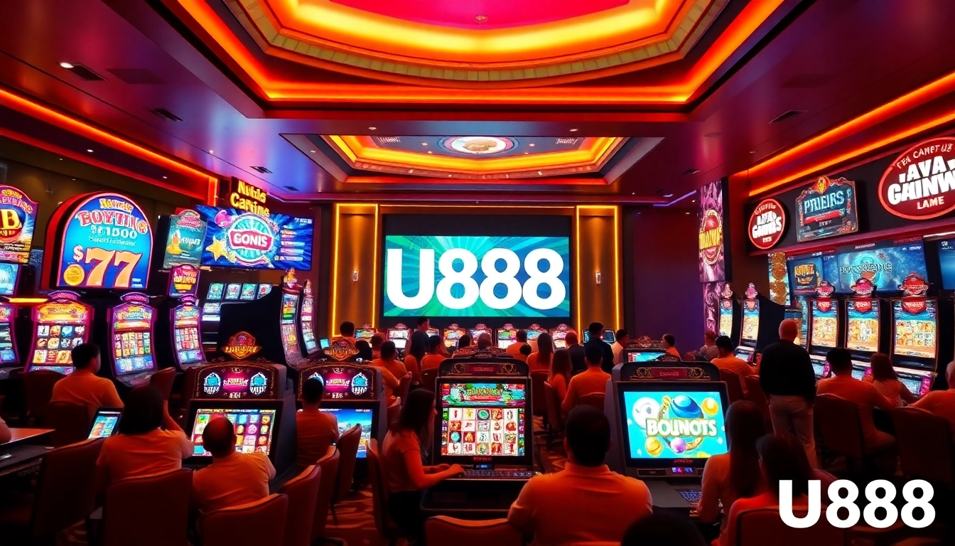 Experience the excitement of U888's vibrant online casino filled with thrilling games and immersive atmosphere.